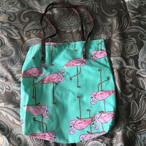 Flamingo canvas tote.
